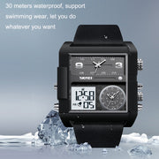 SKMEI 2021 Square Large Dial Triple Movement Men Sports Watch(Amber)