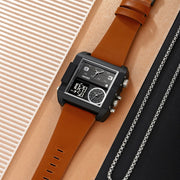 SKMEI 2021 Square Large Dial Triple Movement Men Sports Watch(Black Black Machine)