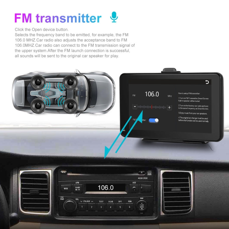 A3135 7 Inch HD Wired Smart Screen With Wireless CarPlay + Android Auto + Android With With 64G Memory Card