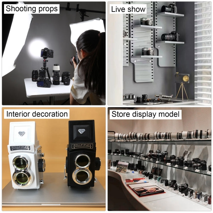 Double Reflex Camera Model Retro Camera Props Decorations Handheld Camera Model(Black (Original))