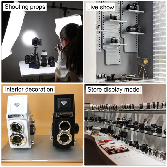 Double Reflex Camera Model Retro Camera Props Decorations Handheld Camera Model(Black (Original))