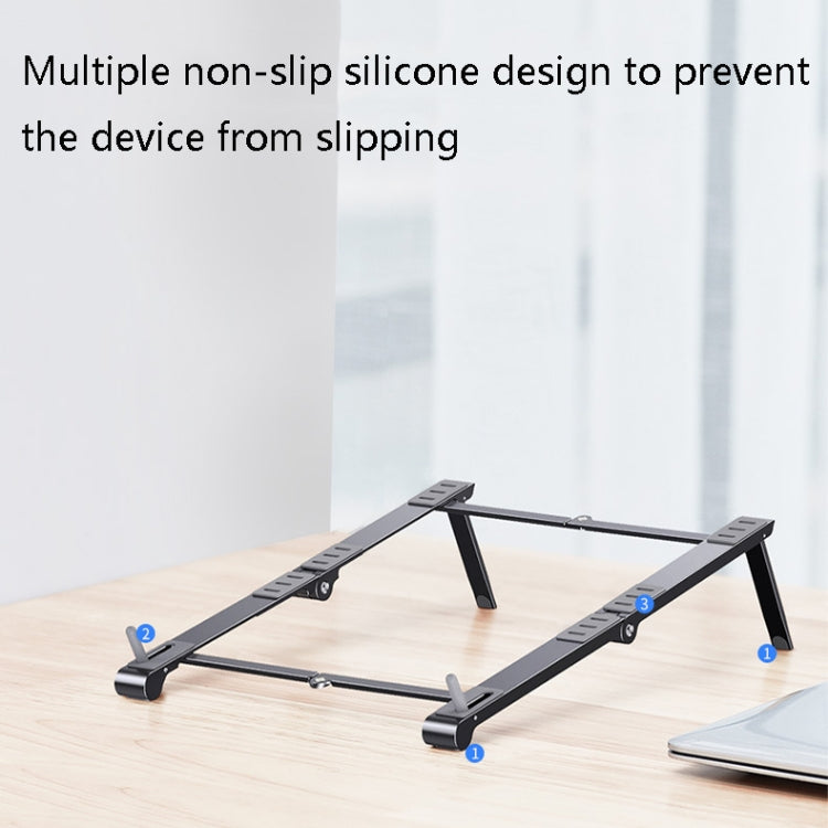 Oatsbasf 03040 Metal Mini Notebook Stand Aluminum Alloy Computer Cooling Folding Bracket(Silver)