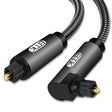 EMK 90 Degree Swivel Adjustable Right Angled 360 Degrees Rotatable Plug Nylon Woven Mesh Optical Audio Cable, Cable Length:10m(Black) - free shipping - PMC TechLife - Order now!