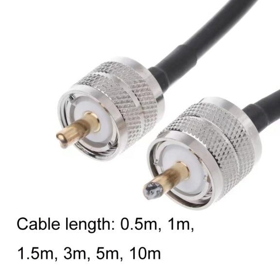 UHF Male To UHF Male RG58 Coaxial Adapter Cable, Cable Length:0.5m