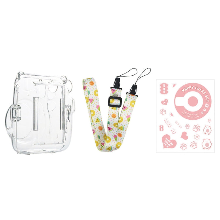 For Fujifilm Instax Mini 11  5sets Storage Case + Shoulder Strap + Sticker 3 In 1 Set(Set 2)