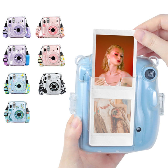 For Fujifilm Instax Mini 11  5sets Storage Case + Shoulder Strap + Sticker 3 In 1 Set(Set 2)