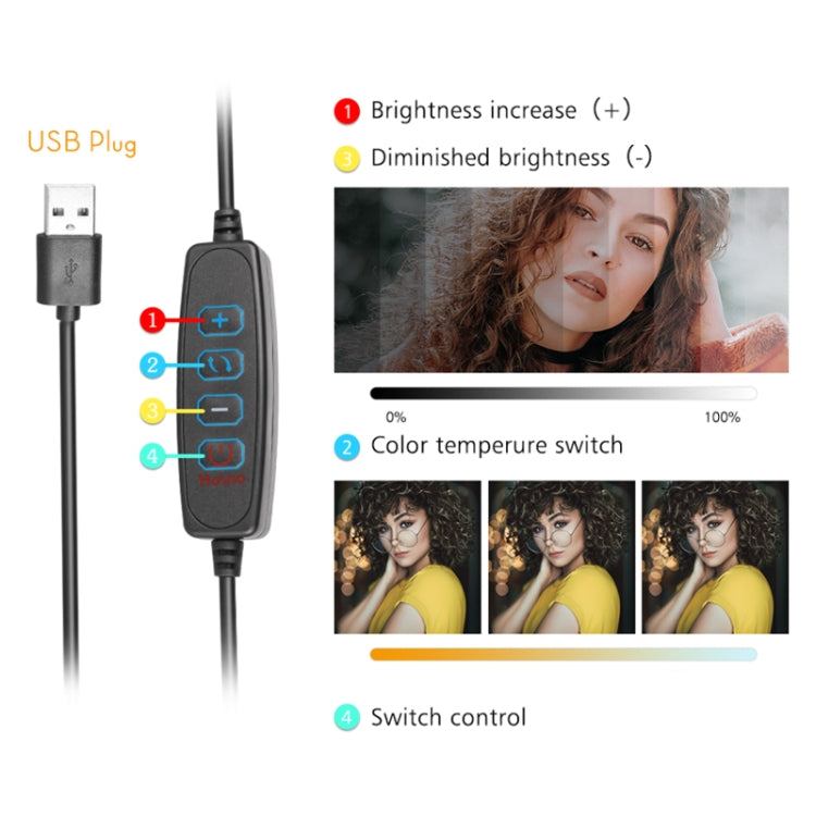 6 Inch 3200-5500K Three-color Temperature Photography Flat-panel Live Fill Light,Spec: 30cm Bracket