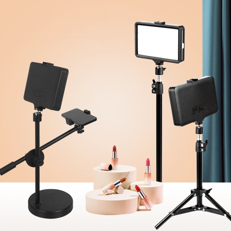 6 Inch 3200-5500K Three-color Temperature Photography Flat-panel Live Fill Light,Spec: 2.1m Bracket