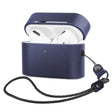 Wireless Earphone Protective Shell Leather Case Split Storage Box For Airpods Pro(Deep Blue) - For AirPods Pro by PMC TechLife | Online Shopping South Africa | PMC TechLife | Buy Now Pay Later Mobicred