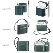 Wireless Earphone Protective Shell Leather Case Split Storage Box For Airpods Pro(Black)