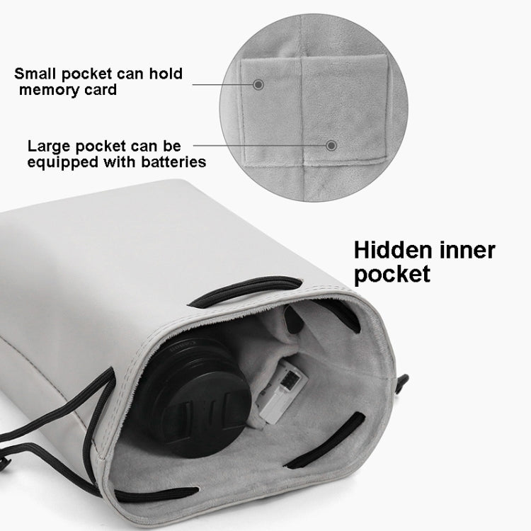 Baona Camera Bag Lens Drawstring Pouch, Size: Small(Gray)