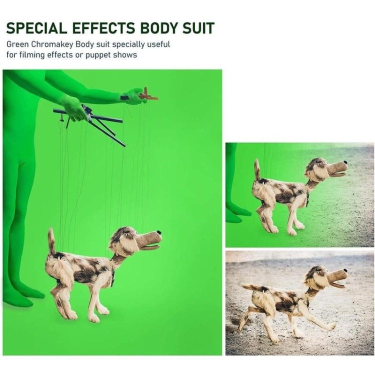 Photo Stretchy Body Green Screen Suit Video Chroma Key Tight Suit, Size: 160cm(Green Split)