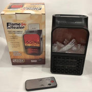 Flame Simulation Mini Portable Desktop Heater, Style:Without Remote Control, Plug Type:EU(Black)
