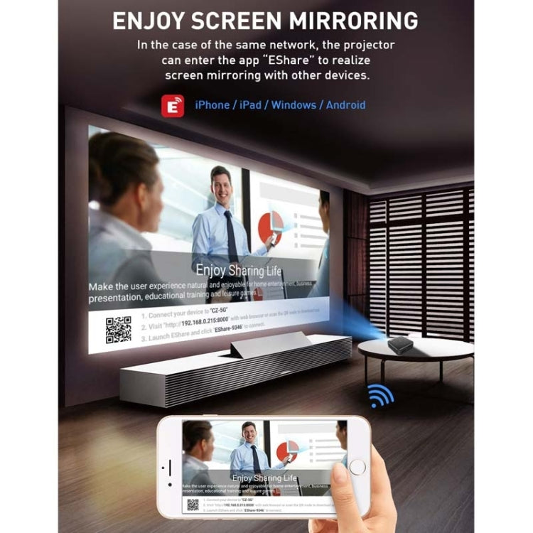 P11 4K HD DLP Mini 3D Projector 4G + 32G Smart Micro Convenient Projector, Style:AU Plug(Black)