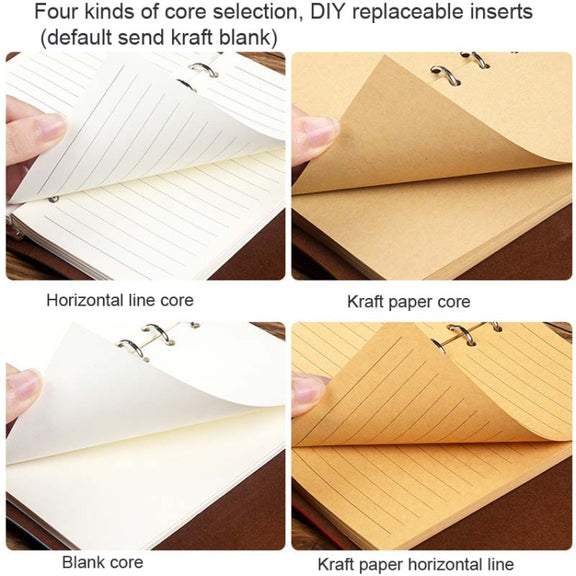 A6 PU Maple Retro Straps Handbook Loose-leaf Notebook(Brown)