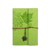 A5 PU Maple Retro Straps Handbook Loose-leaf Notebook(Green)