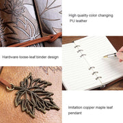 A5 PU Maple Retro Straps Handbook Loose-leaf Notebook(Coffee)