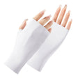 Ladies Sunscreen Gloves Half Finger Ice Silk Gloves,Style: Linked Finger(White) - Safety Gloves by PMC TechLife | Online Shopping South Africa | PMC TechLife | Buy Now Pay Later Mobicred