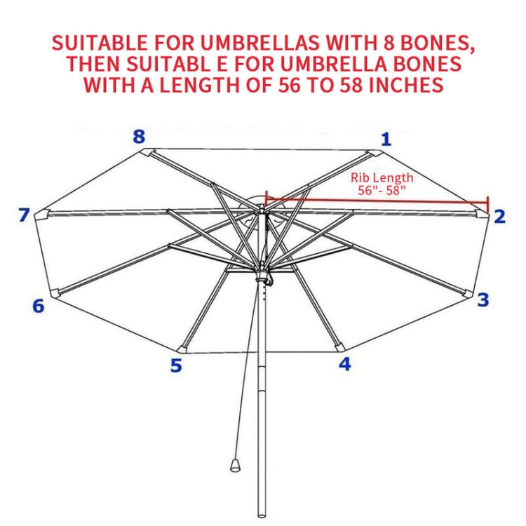 Polyester Parasol Replacement Cloth Round Garden Umbrella Cover, Size: Diameter 3m 8 Ribs(Big Red)