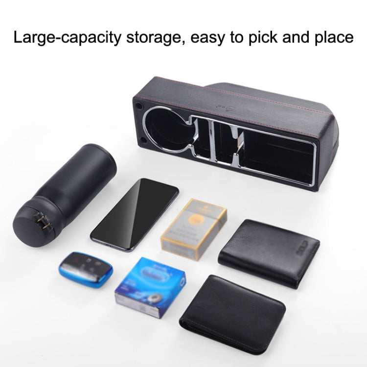 SUSISUN SNH010 Car Seat Gap Storage Box, Style:Positive Drive USB Charging(Apricot)