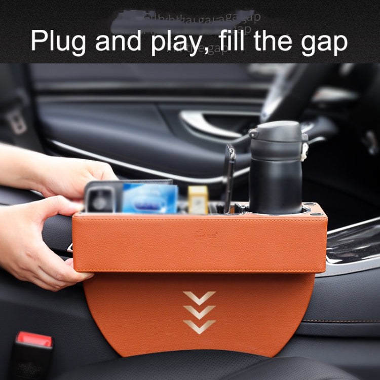 SUSISUN SNH010 Car Seat Gap Storage Box, Style:Positive Drive USB Charging(Apricot)