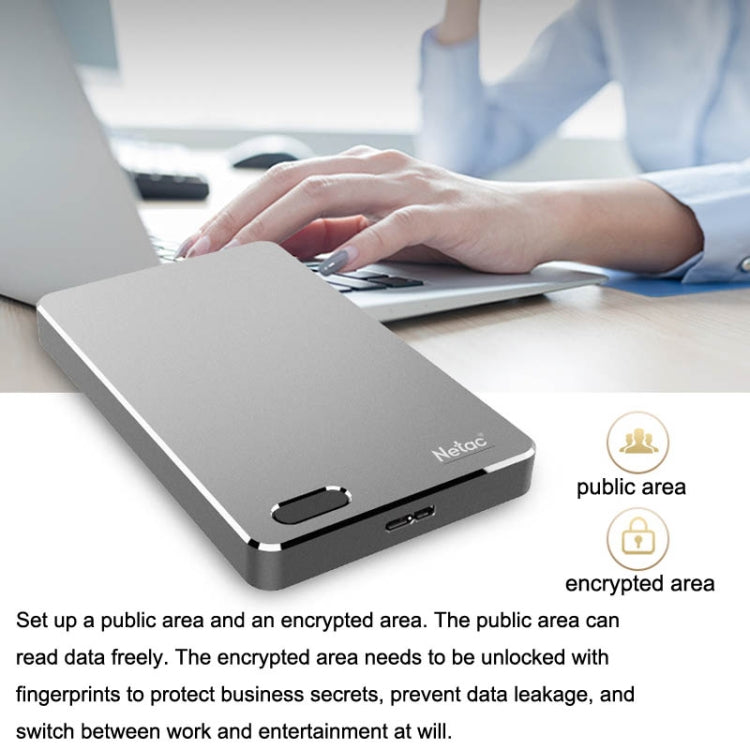 Netac K330 High Speed 2.5 Inch Encrypted Mobile Hard Drive, Capacity: 1TB