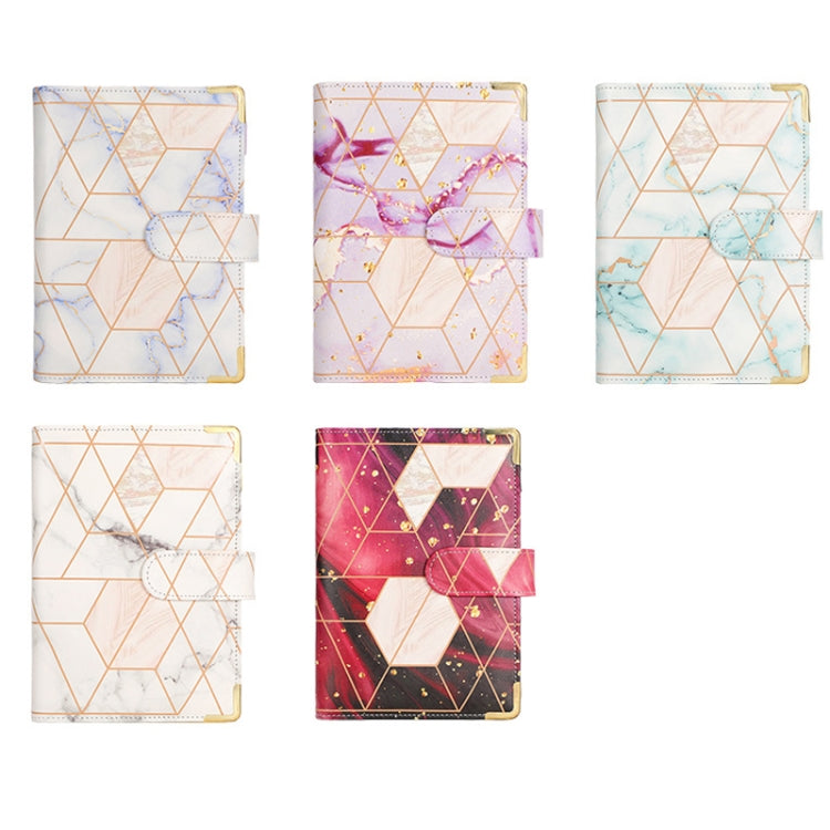 A6 Loose-leaf Notebook Budget Book Marbled Handbook,Style: Basic Model(Green)