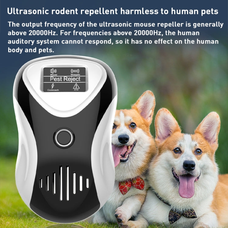Ultrasonic Multifunctional Mouse Repeller Energy-Saving Silent Insect Repeller, Plug Type:UK Plug(Black White)