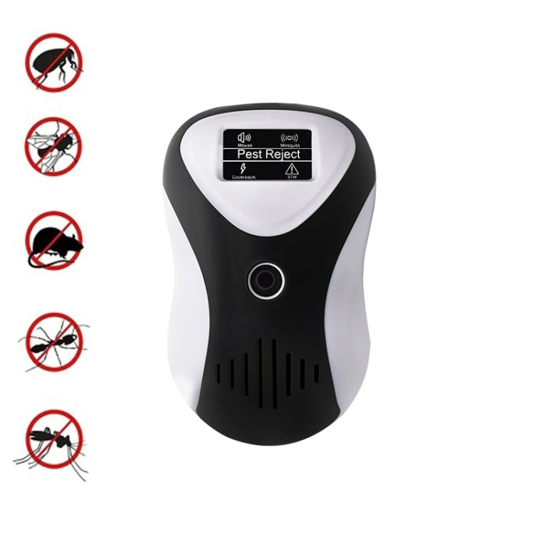 Ultrasonic Multifunctional Mouse Repeller Energy-Saving Silent Insect Repeller, Plug Type:US Plug(Black White)