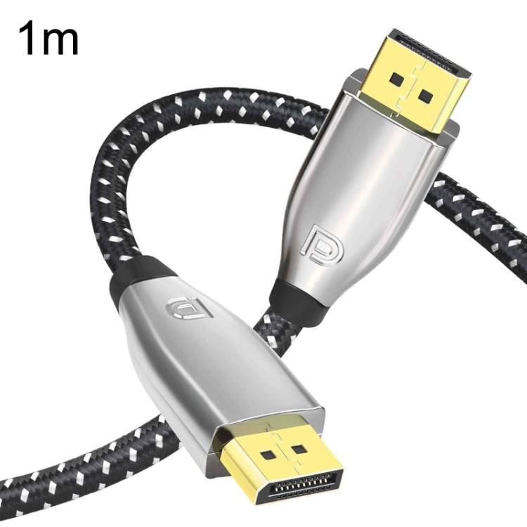 1m 1.4 Version DP Cable Gold-Plated Interface 8K High-Definition Display Computer Cable OD6.0MM 30AWG With Nylon Mesh(Gray)