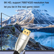 1m 1.4 Version DP Cable Gold-Plated Interface 8K High-Definition Display Computer Cable OD6.0MM 30AWG With Nylon Mesh(Gray)