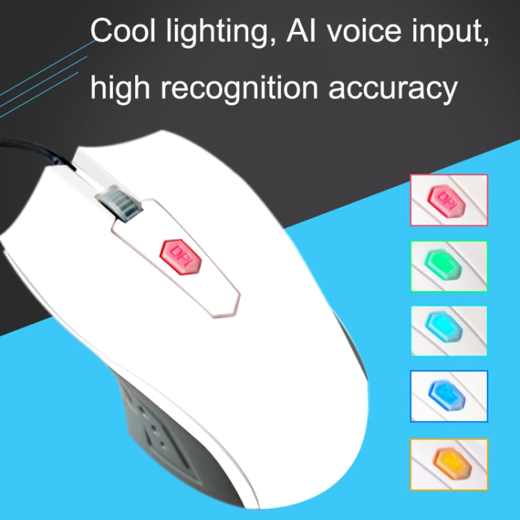 Pcsensor MOS4 4 Keys 2400DPI Game Intelligent Voice Recognition Input Mouse, Cable Length: 1.5m(Sound)