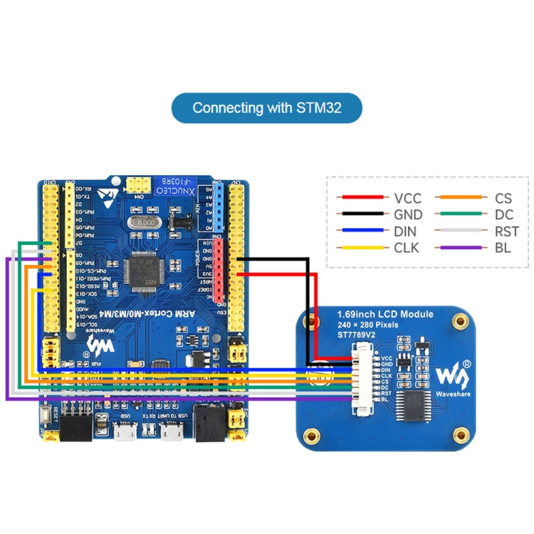 Waveshare 1.69 Inch 240��280 Resolution IPS LCD Display Module With SPI Interface