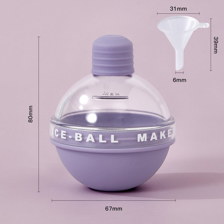 2PCS Home Whiskey Bulb Ice Ball Ice Cube Silicone Mold With Funnel(Lavender Purple)