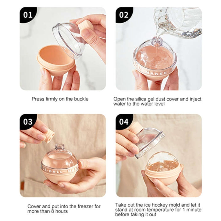 2PCS Home Whiskey Bulb Ice Ball Ice Cube Silicone Mold With Funnel(Lavender Purple)