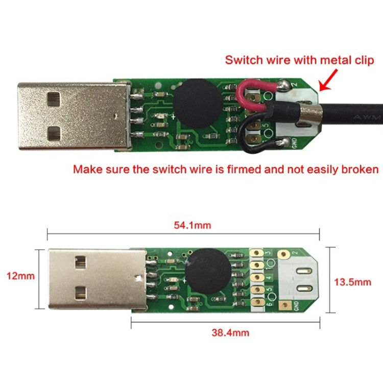 USB Switch Cable Keyboard Mouse Custom Shortcut Keys, Style:6 Switches
