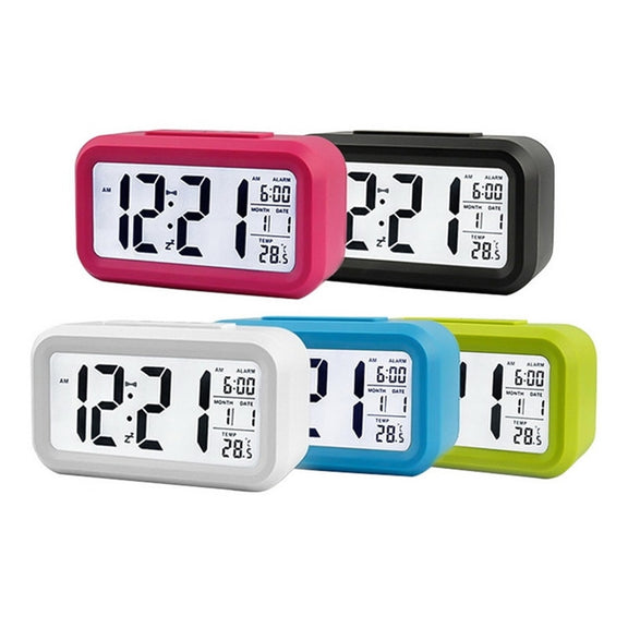 Temperature Type Lazy Snooze Alarm Mute Backlit Electronic Clock(Black)