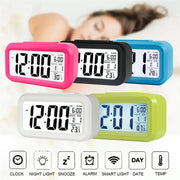 Temperature Type Lazy Snooze Alarm Mute Backlit Electronic Clock(Blue)