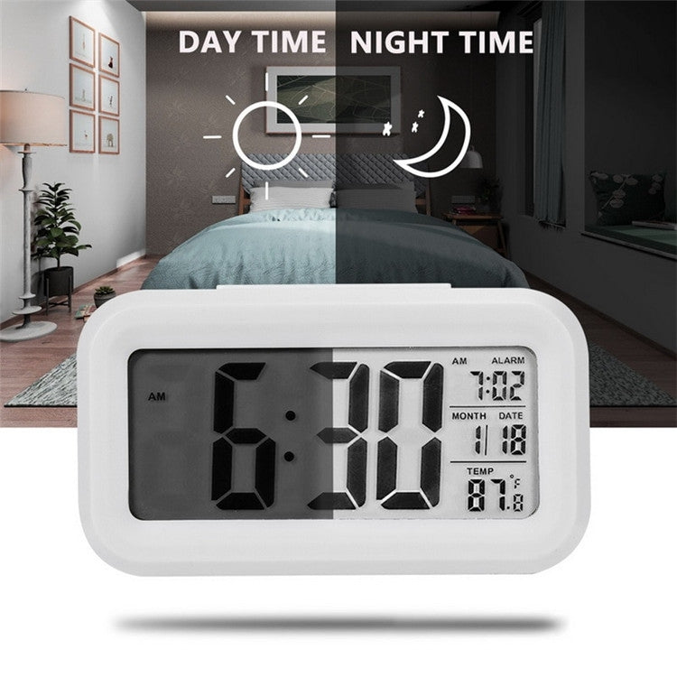 Temperature Type Lazy Snooze Alarm Mute Backlit Electronic Clock(Blue)