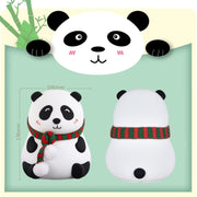 Cute Panda Night Light USB Charging Touch Control Colorful Silicone Bedside Lamp(Big Eyes)