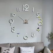Creative DIY Acrylic Clock Home Digital Wall Clock(Silver)