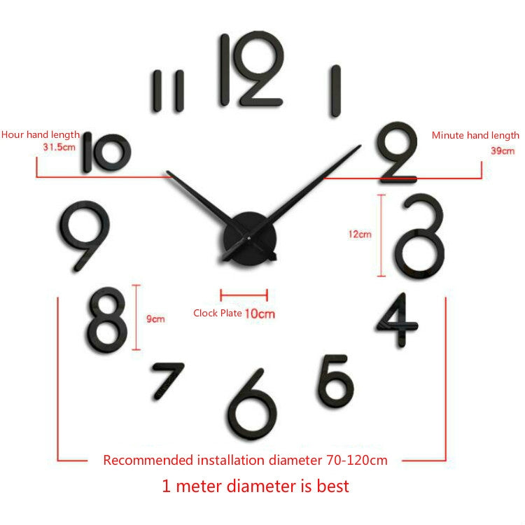 Creative DIY Acrylic Clock Home Digital Wall Clock(Gold)