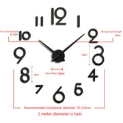 Creative DIY Acrylic Clock Home Digital Wall Clock(Gold)