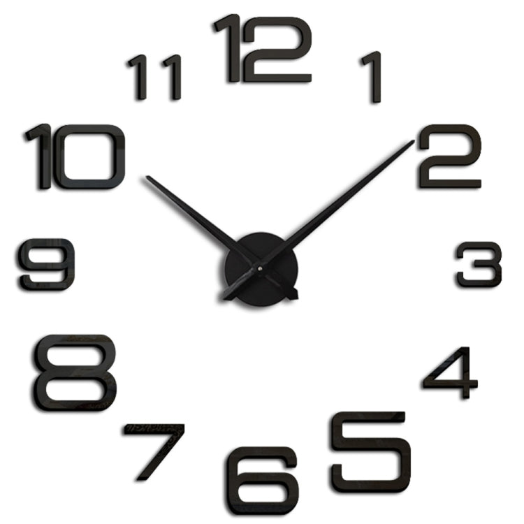 Acrylic Digital Wall Clock Home Living Room Wall Sticker Clock(Black)