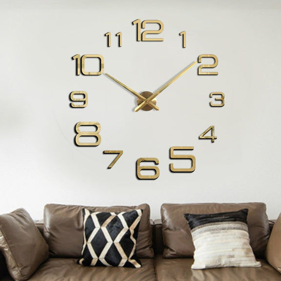 Acrylic Digital Wall Clock Home Living Room Wall Sticker Clock(Black)