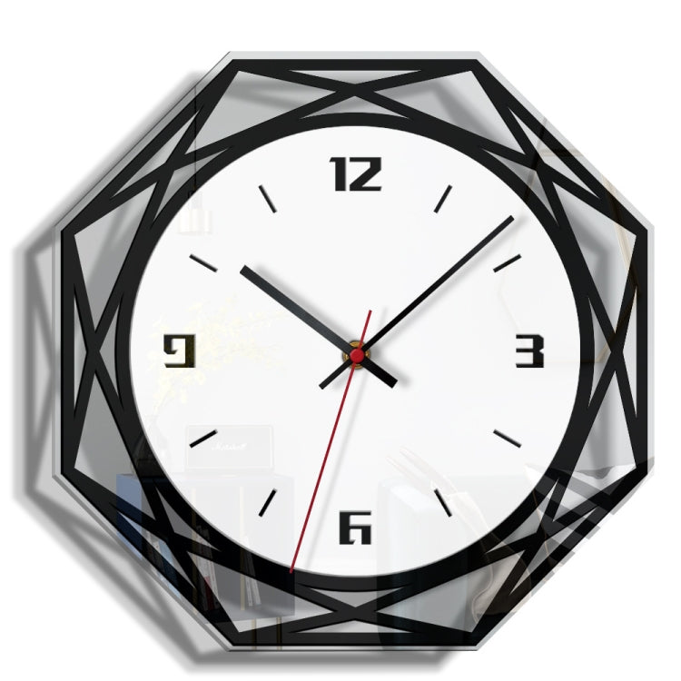 Home Decoration Acrylic Wall Clock Creative Transparent Clock(Black)