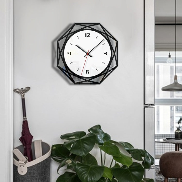 Home Decoration Acrylic Wall Clock Creative Transparent Clock(Black)