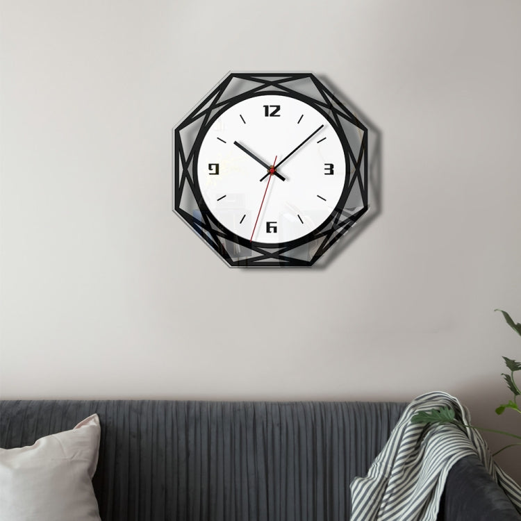 Home Decoration Acrylic Wall Clock Creative Transparent Clock(Black)