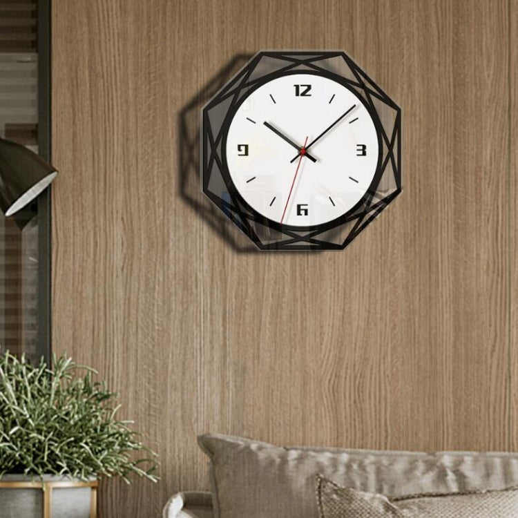 Home Decoration Acrylic Wall Clock Creative Transparent Clock(Black)