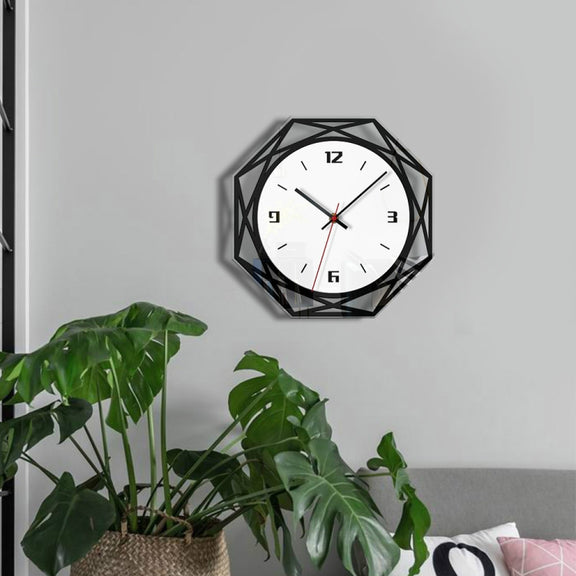 Home Decoration Acrylic Wall Clock Creative Transparent Clock(Black)